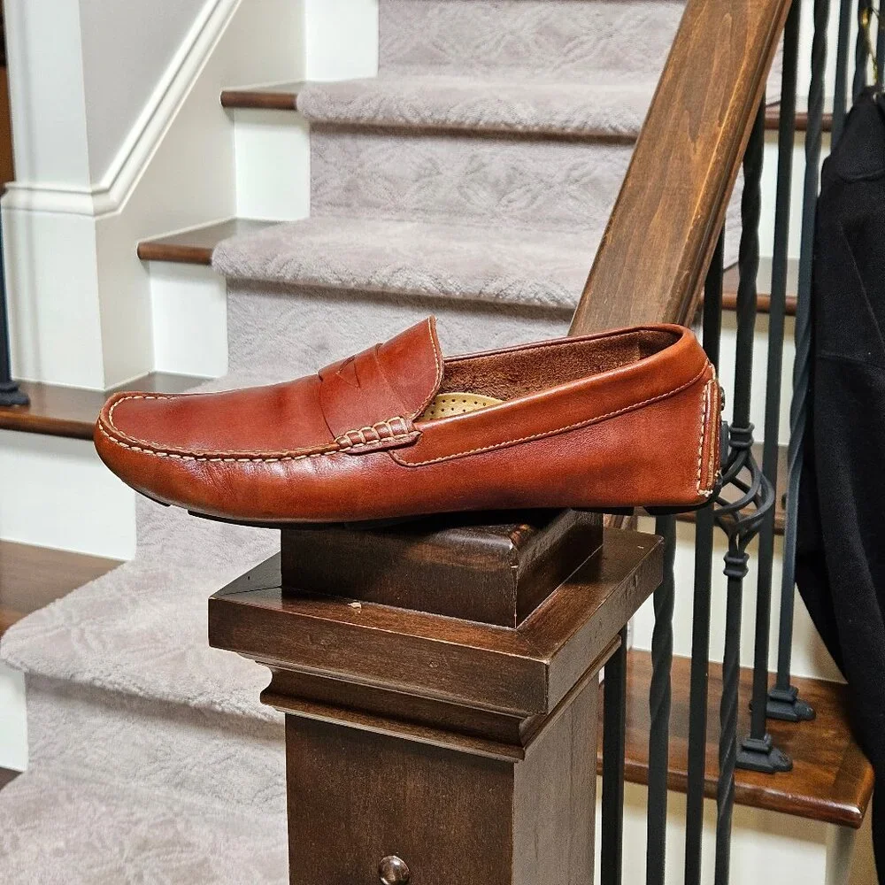 Cole Haan Men's Soft Leather Penny Loafers, Light Brown, Sz 9 - Picture 9 of 16